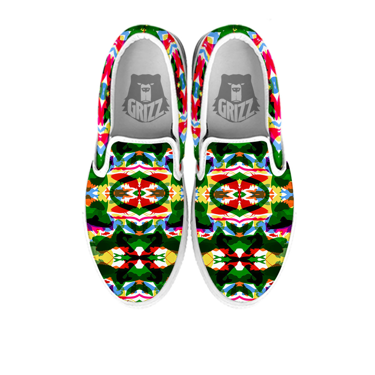 Fish Colorful Abstract Print Pattern White Slip On Shoes-grizzshop