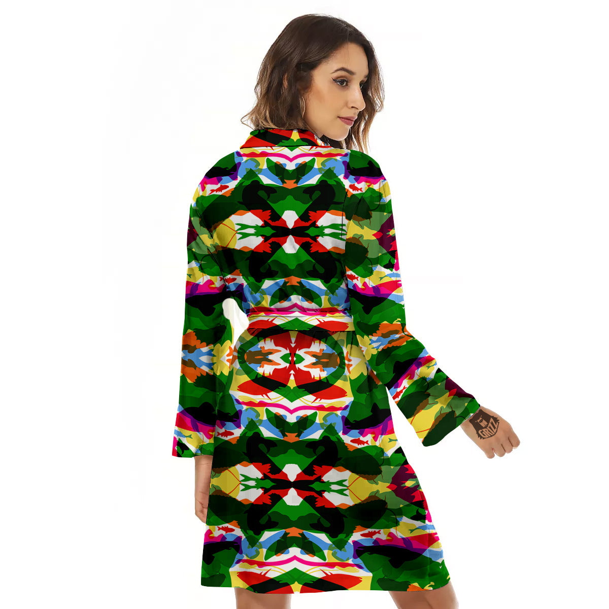 Fish Colorful Abstract Print Pattern Women's Robe-grizzshop
