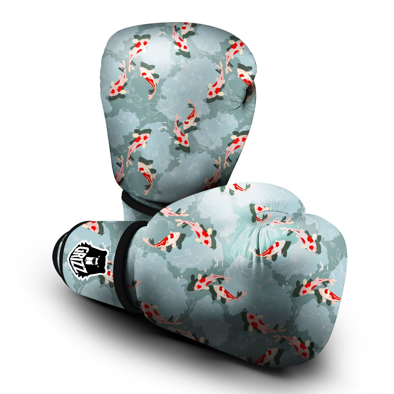 Fish Koi Print Pattern Boxing Gloves-grizzshop