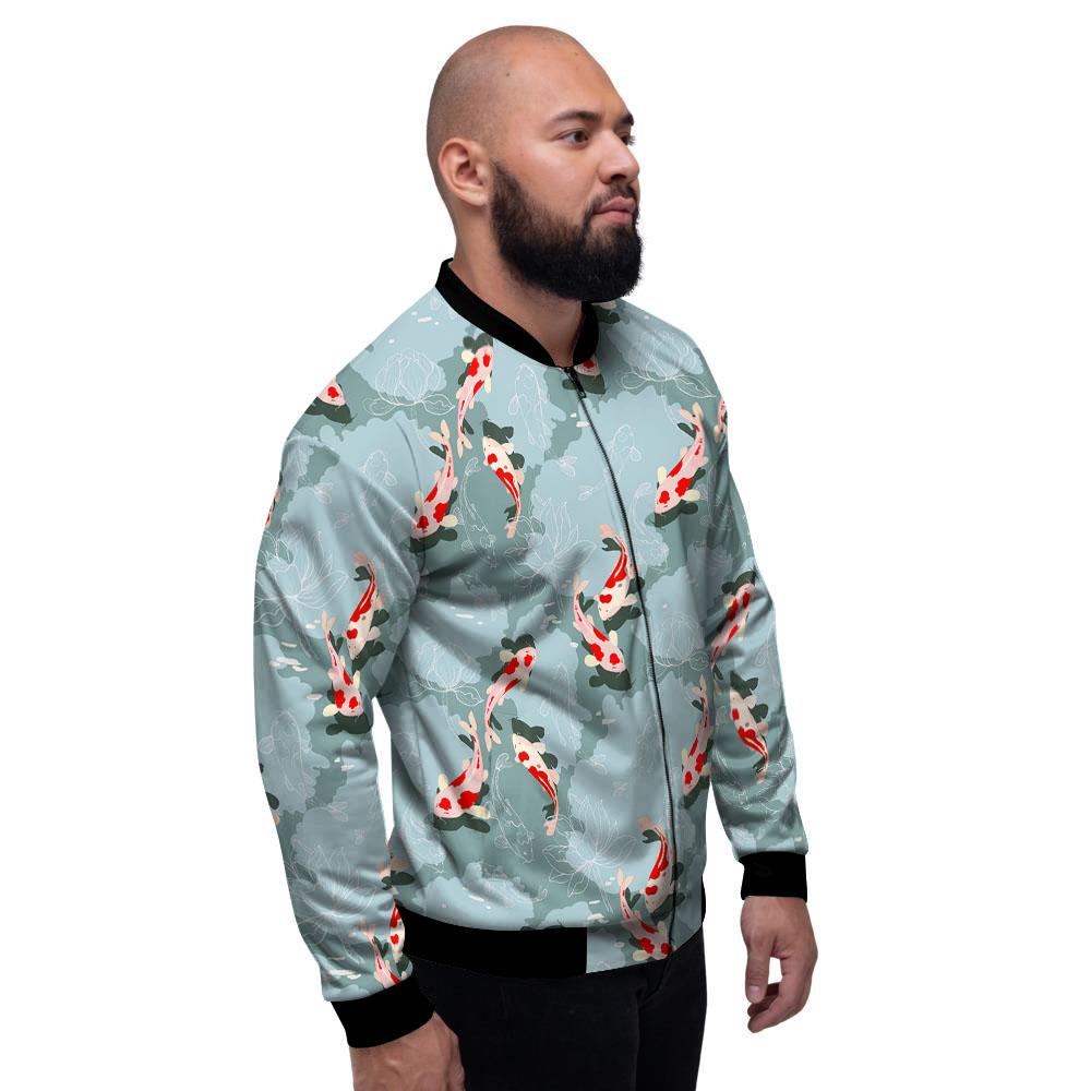 Fish Koi Print Pattern Men's Bomber Jacket-grizzshop