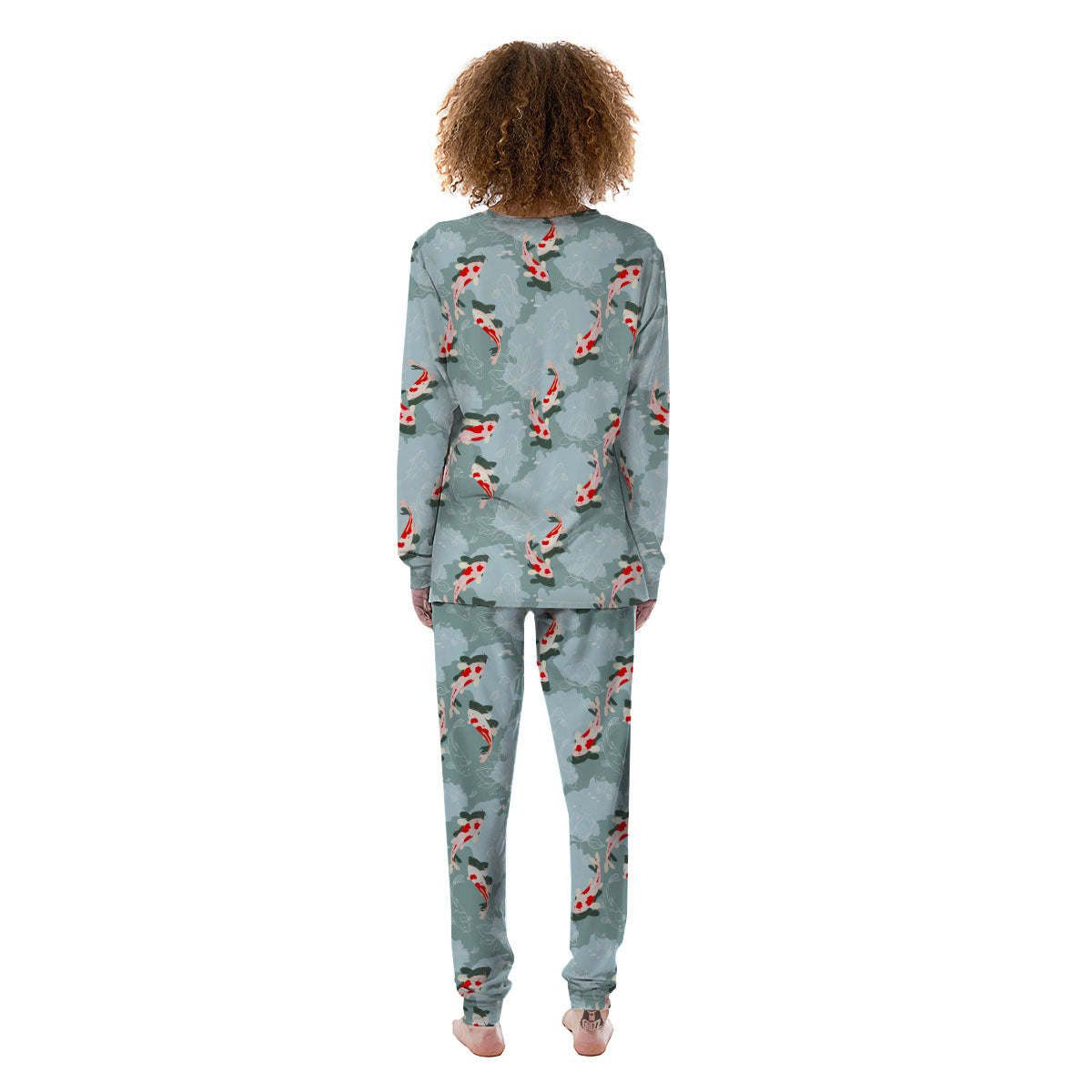 Fish Koi Print Pattern Women's Pajamas-grizzshop