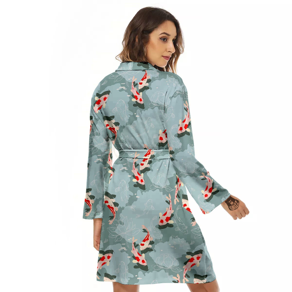 Fish Koi Print Pattern Women's Robe-grizzshop