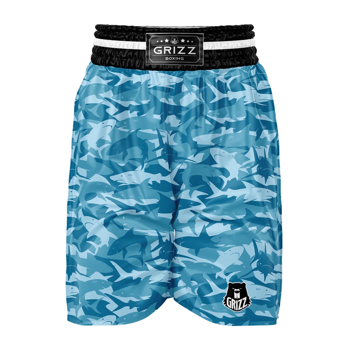 Fish Shark Print Pattern Boxing Shorts-grizzshop