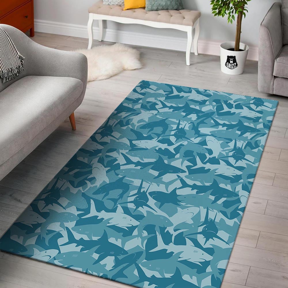 Fish Shark Print Pattern Floor Mat-grizzshop