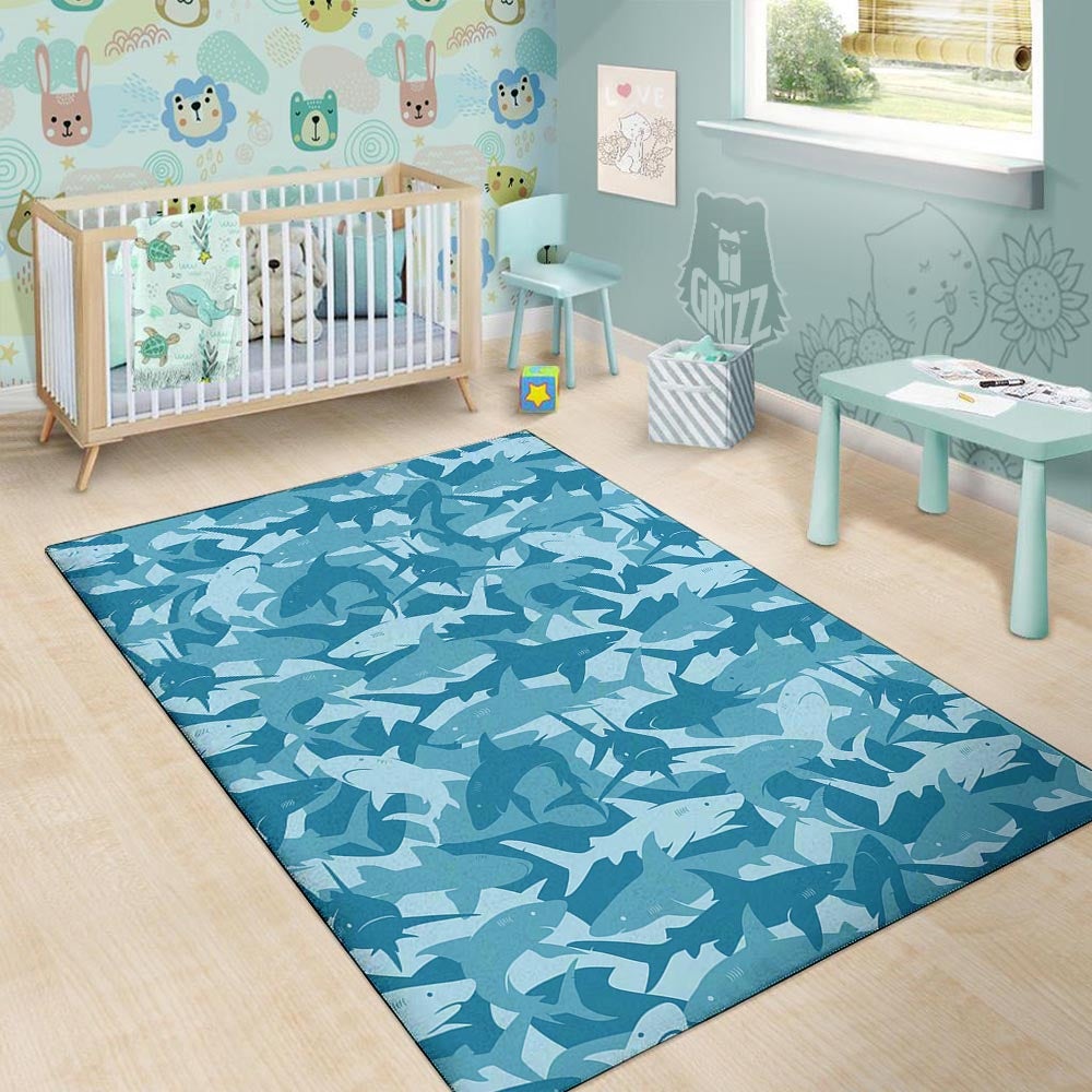 Fish Shark Print Pattern Floor Mat-grizzshop