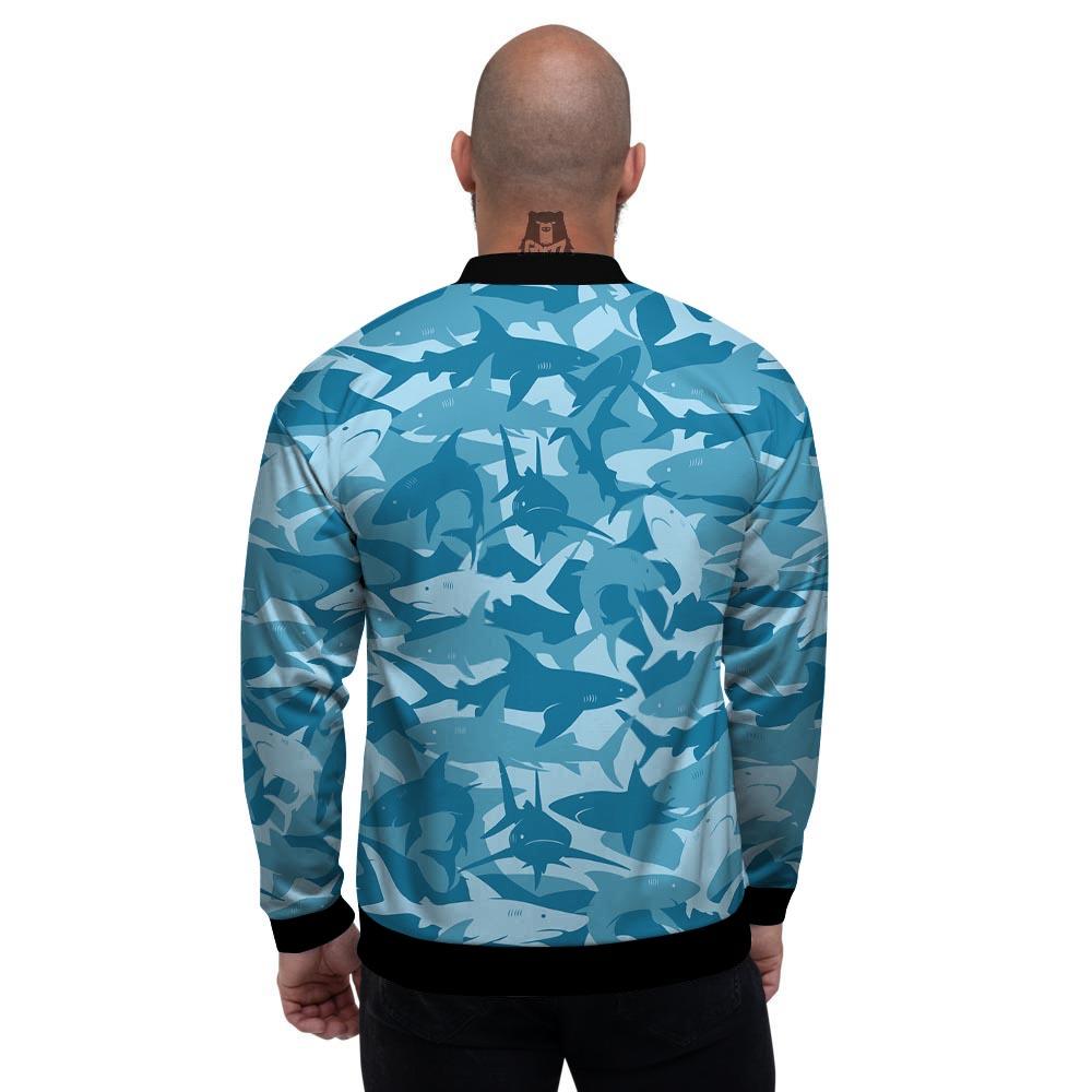 Fish Shark Print Pattern Men's Bomber Jacket-grizzshop