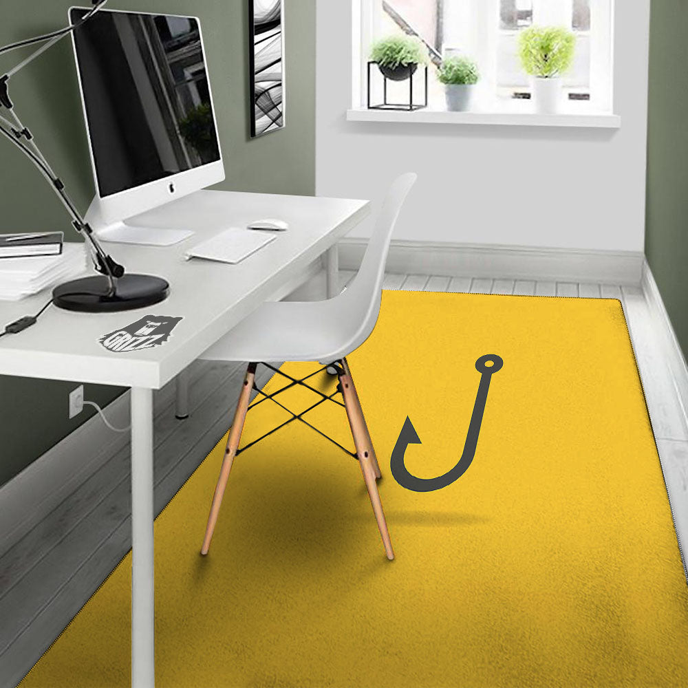 Fishing Hooks Print Floor Mat-grizzshop