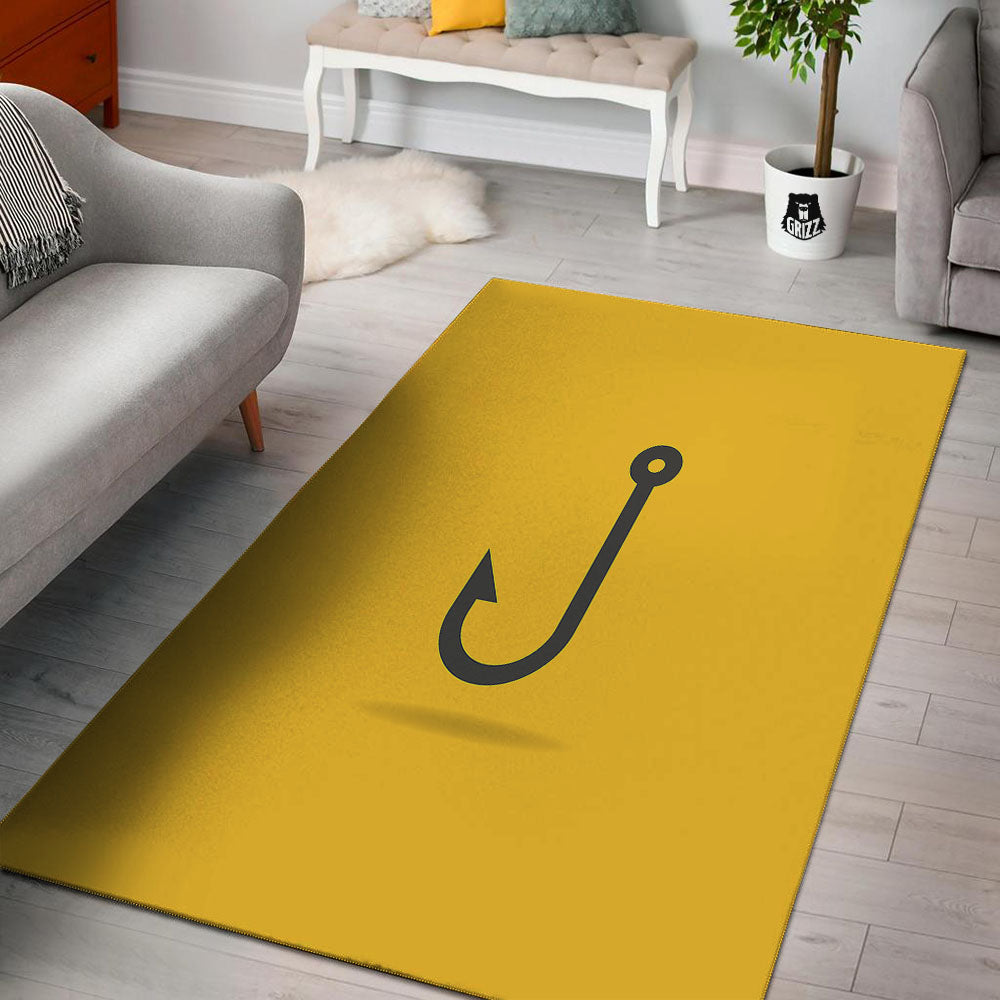 Fishing Hooks Print Floor Mat-grizzshop