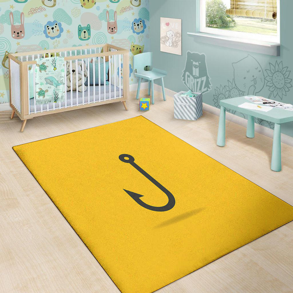 Fishing Hooks Print Floor Mat-grizzshop