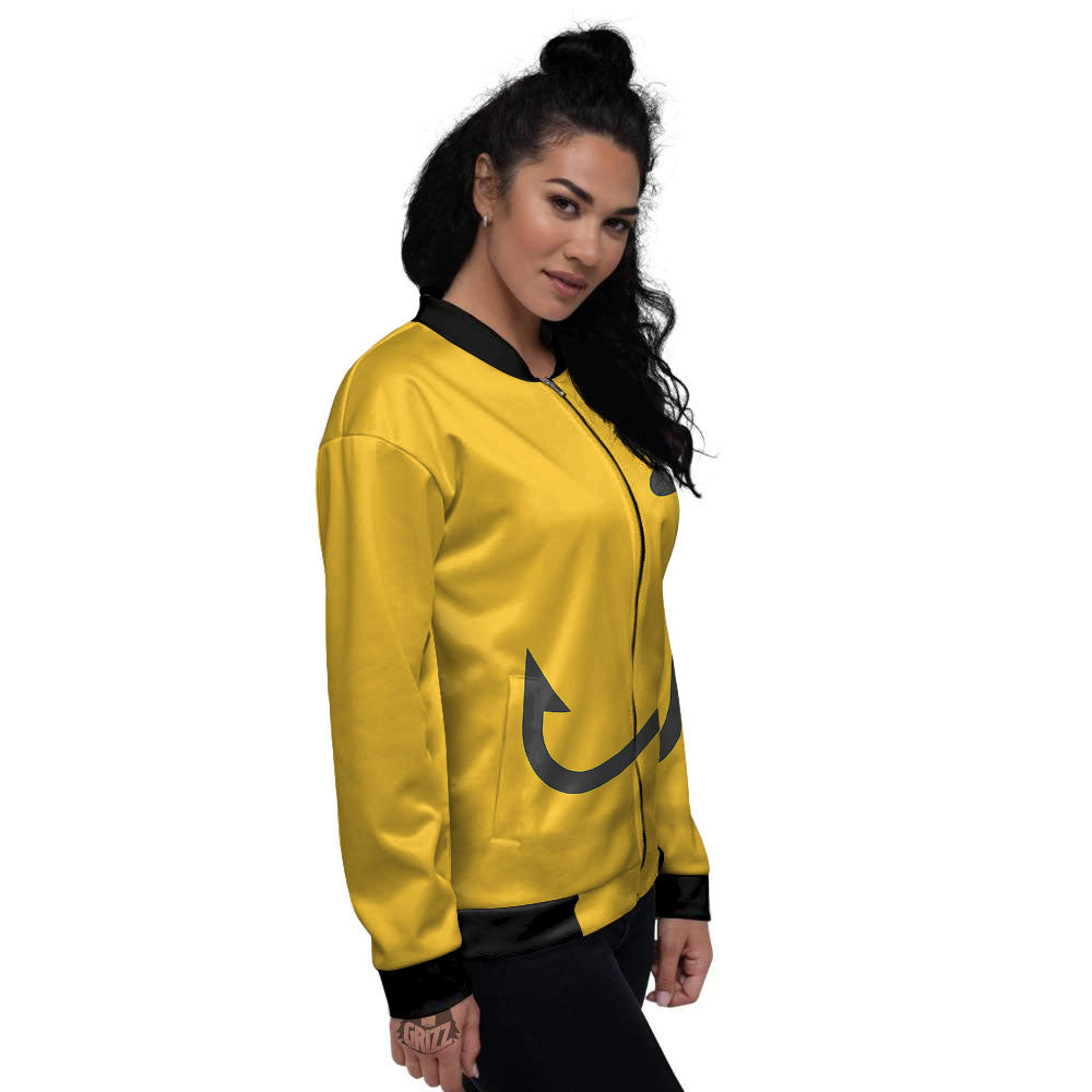 Fishing Hooks Print Women's Bomber Jacket-grizzshop