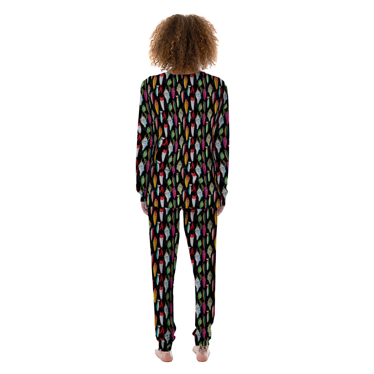 Fishing Print Pattern Women's Pajamas-grizzshop