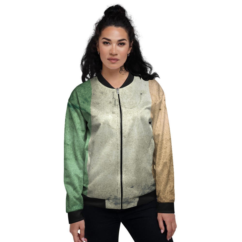 Flag Irish Print Women's Bomber Jacket-grizzshop