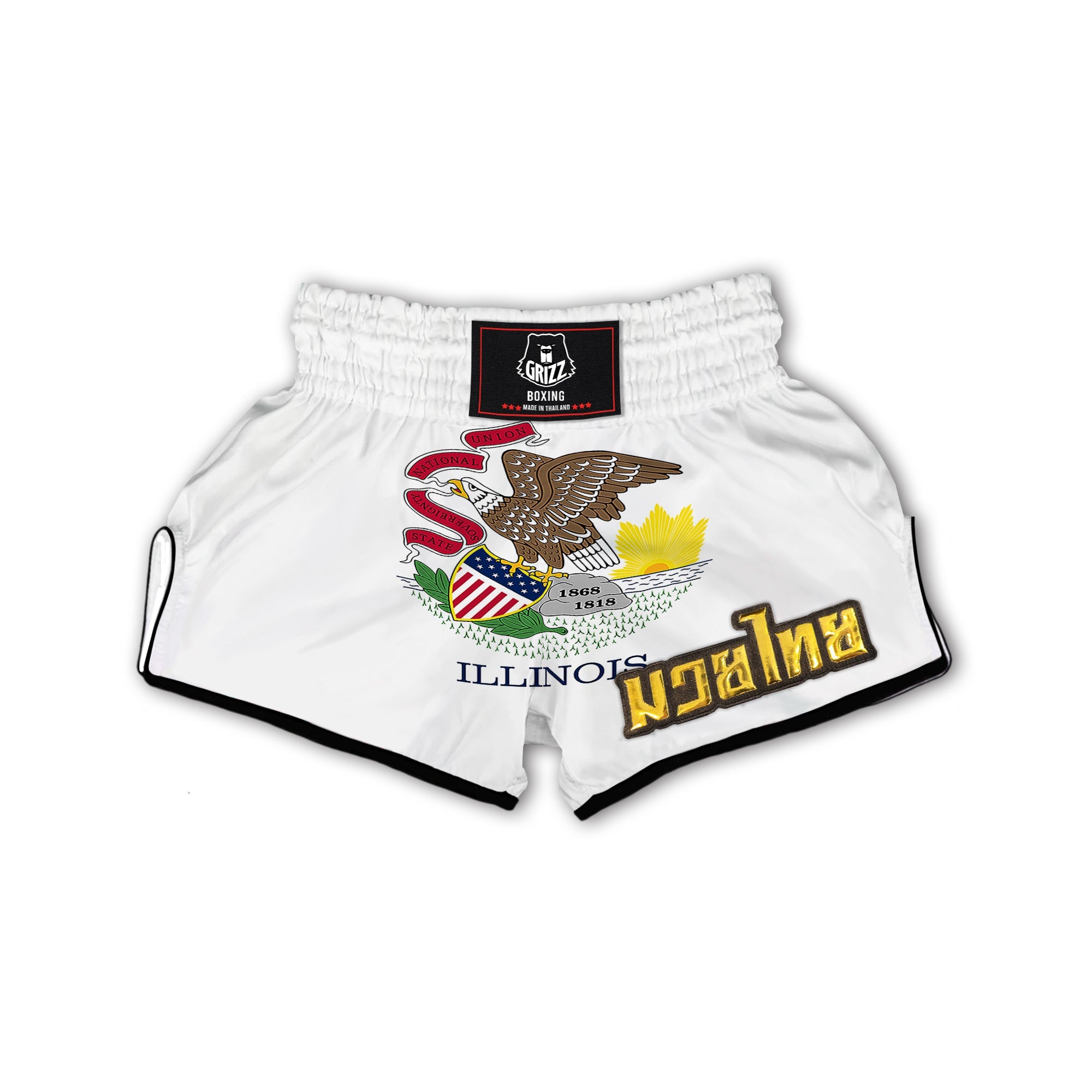 Flag Of Illinois Muay Thai Boxing Shorts-grizzshop