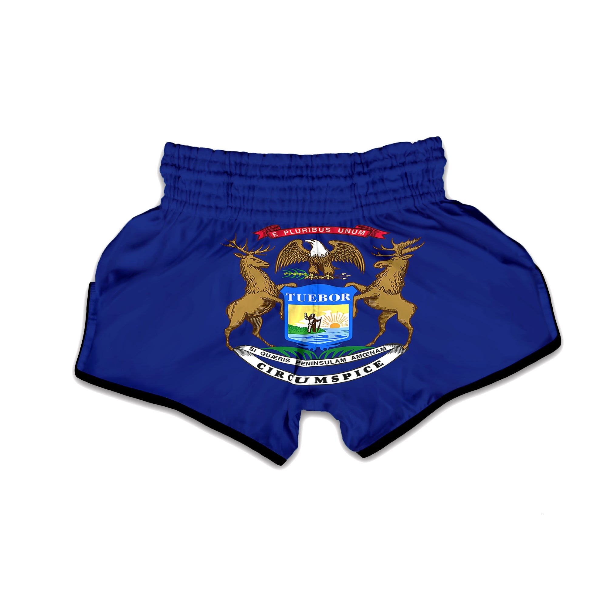 Flag Of Michigan Muay Thai Boxing Shorts-grizzshop