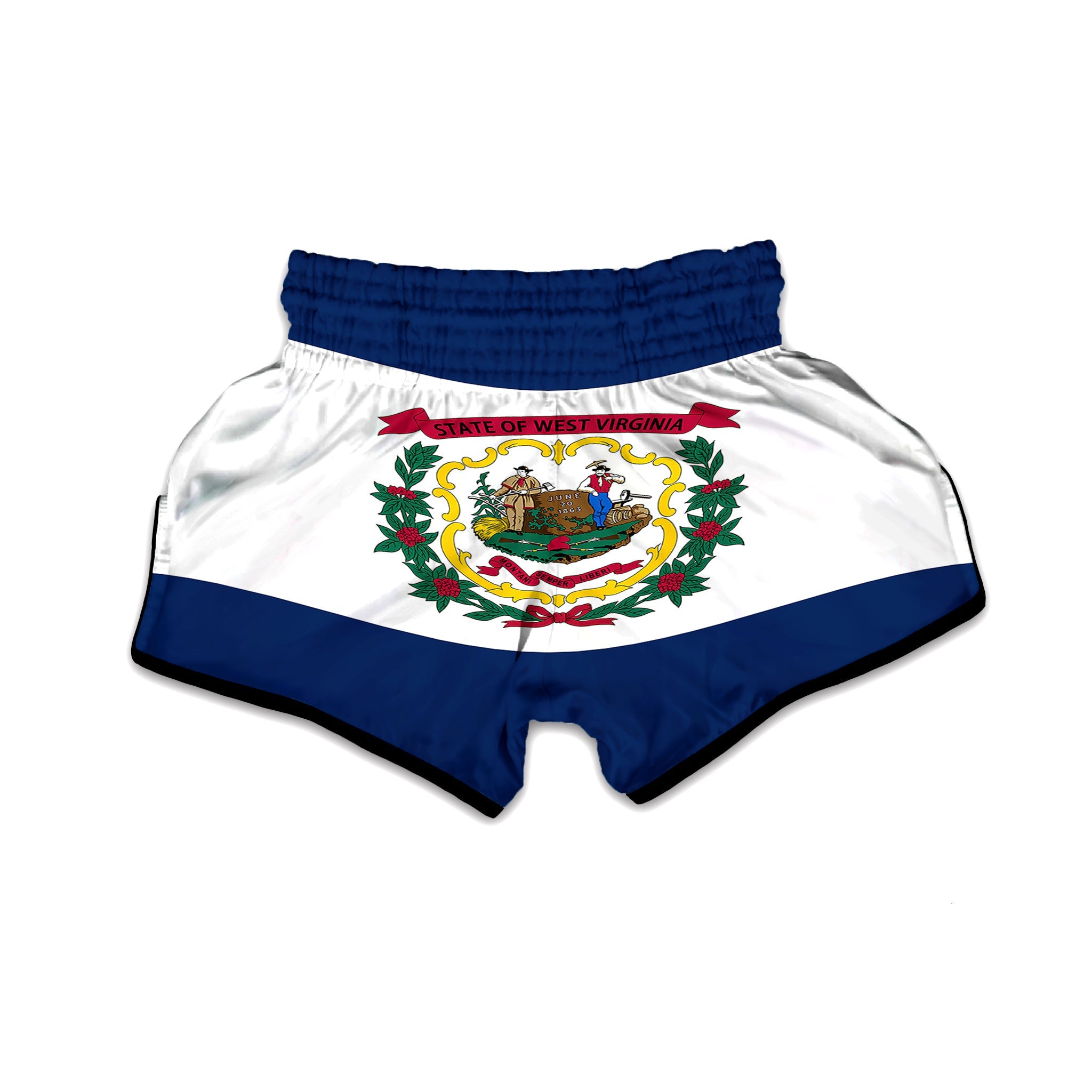 Flag Of West Virginia Muay Thai Boxing Shorts-grizzshop