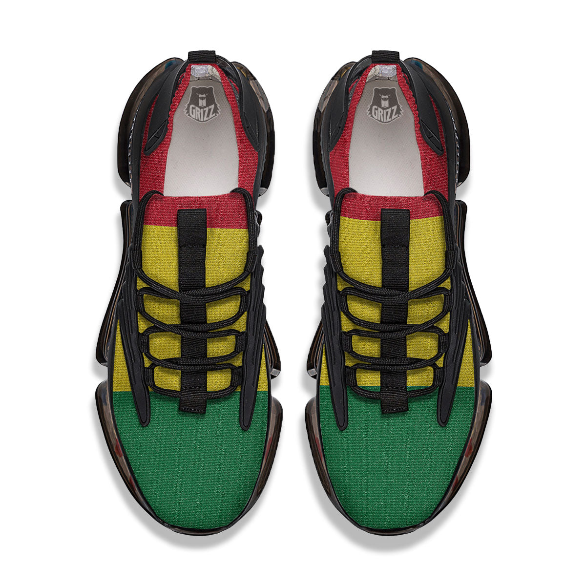 Flag Rasta Print Black Gym Shoes-grizzshop