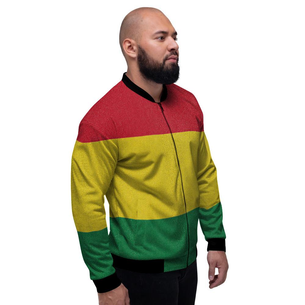 Flag Rasta Print Men's Bomber Jacket-grizzshop