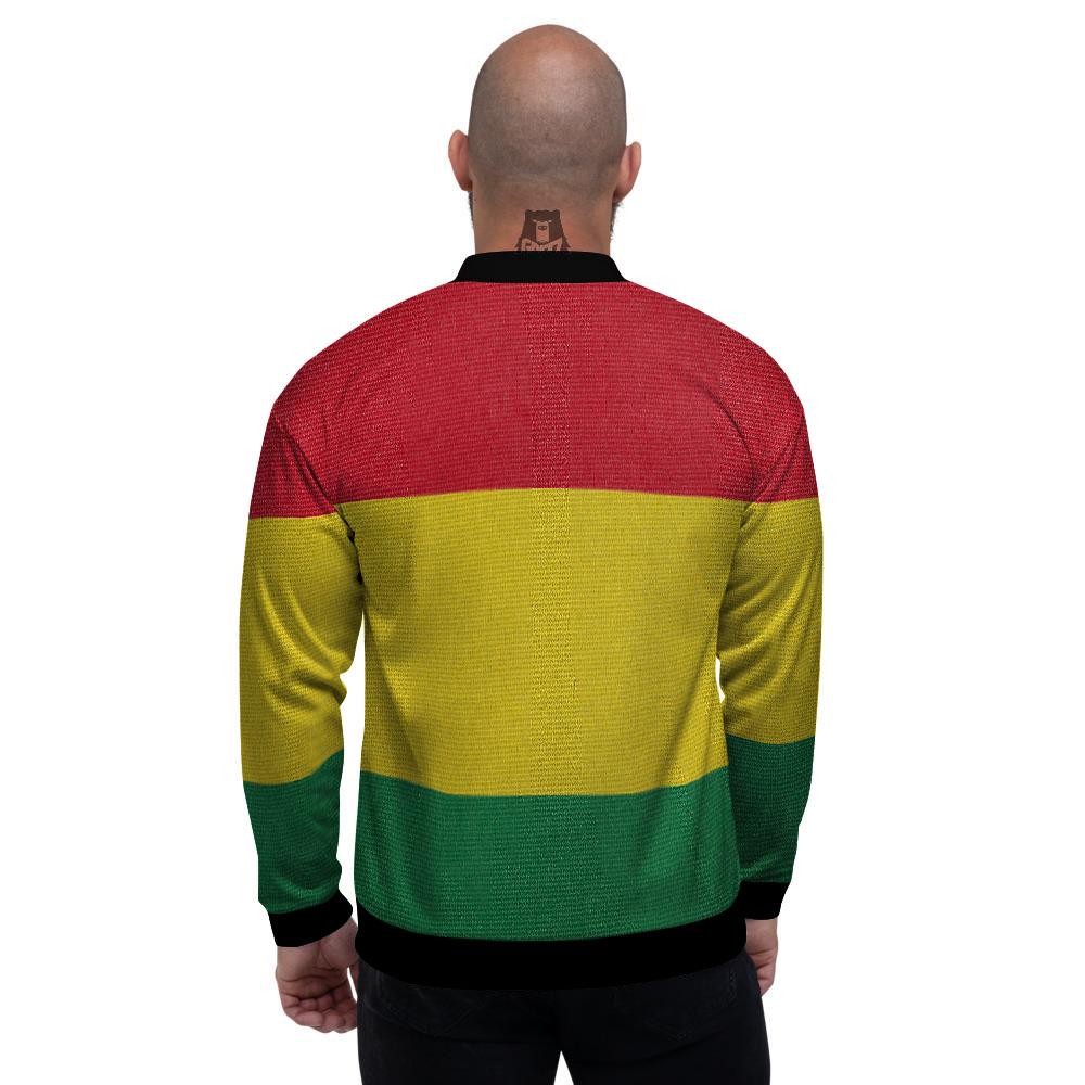Flag Rasta Print Men's Bomber Jacket-grizzshop
