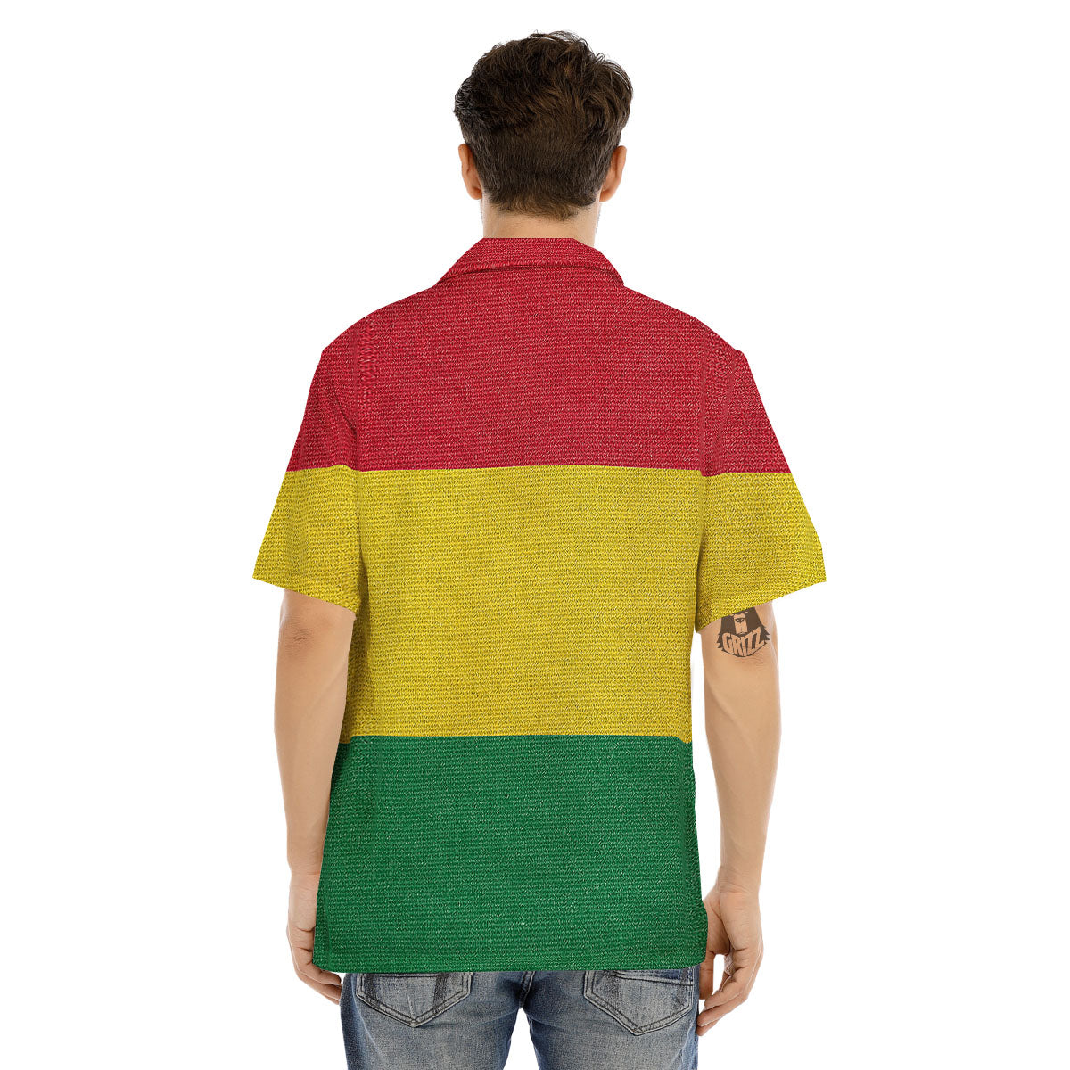 Flag Rasta Print Men's Hawaiian Shirt-grizzshop