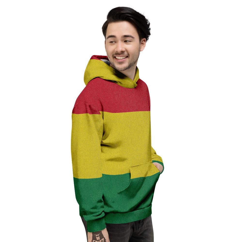 Flag Rasta Print Men's Hoodie-grizzshop