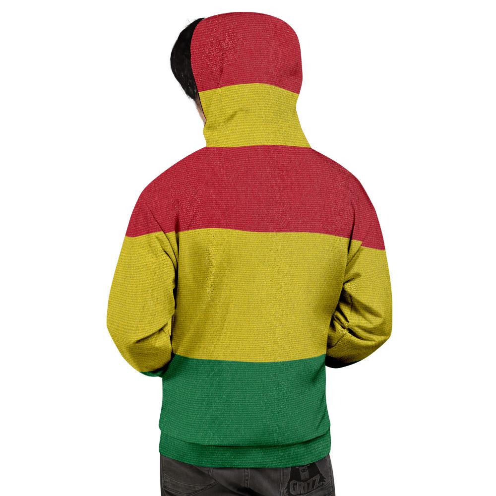 Flag Rasta Print Men's Hoodie-grizzshop