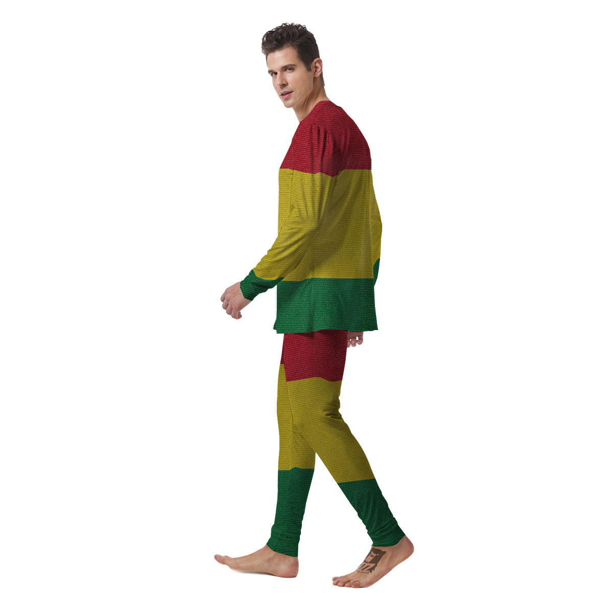 Flag Rasta Print Men's Pajamas-grizzshop