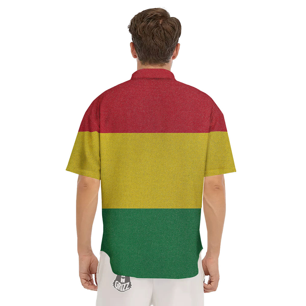 Flag Rasta Print Men's Short Sleeve Shirts-grizzshop
