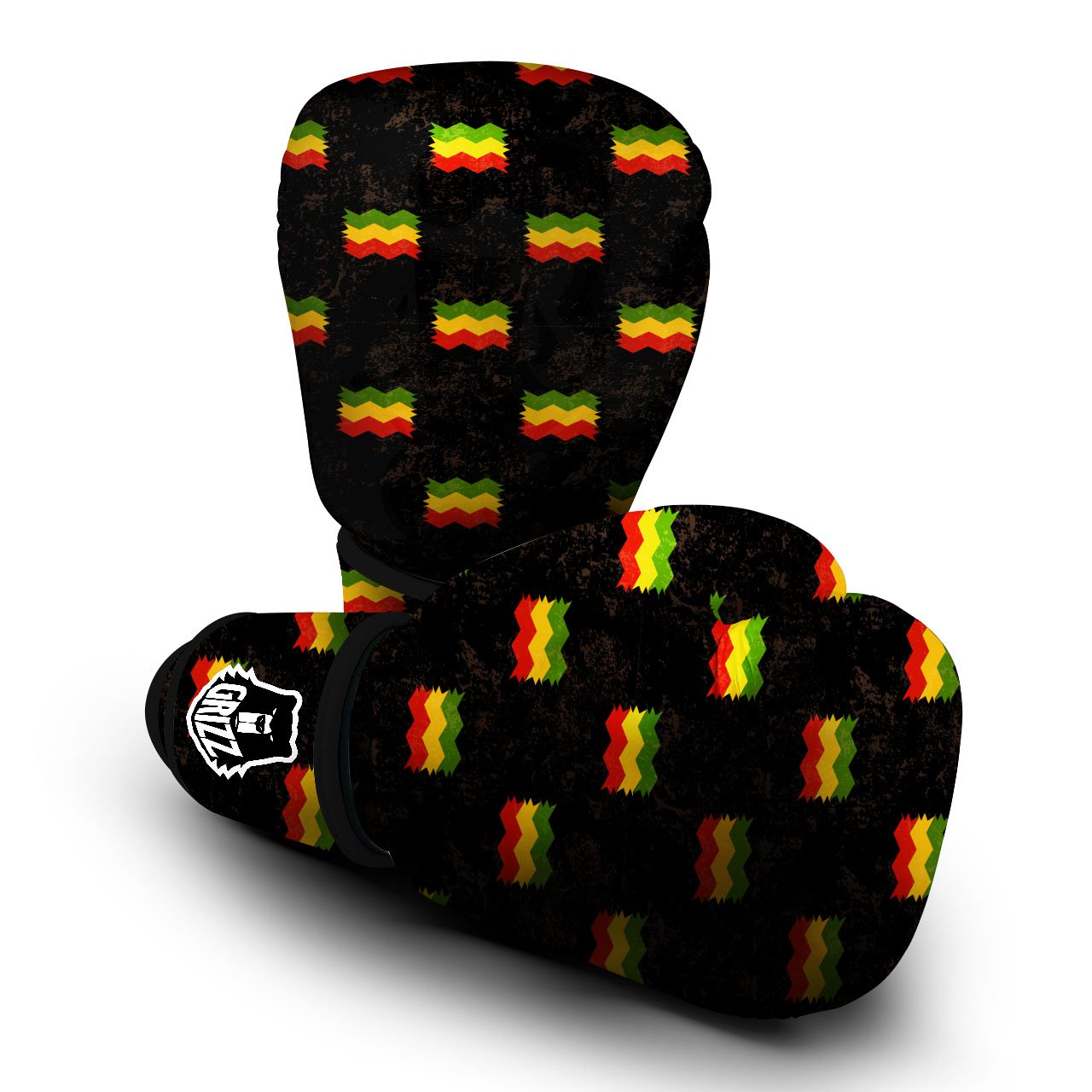 Flag Rasta Print Pattern Boxing Gloves-grizzshop