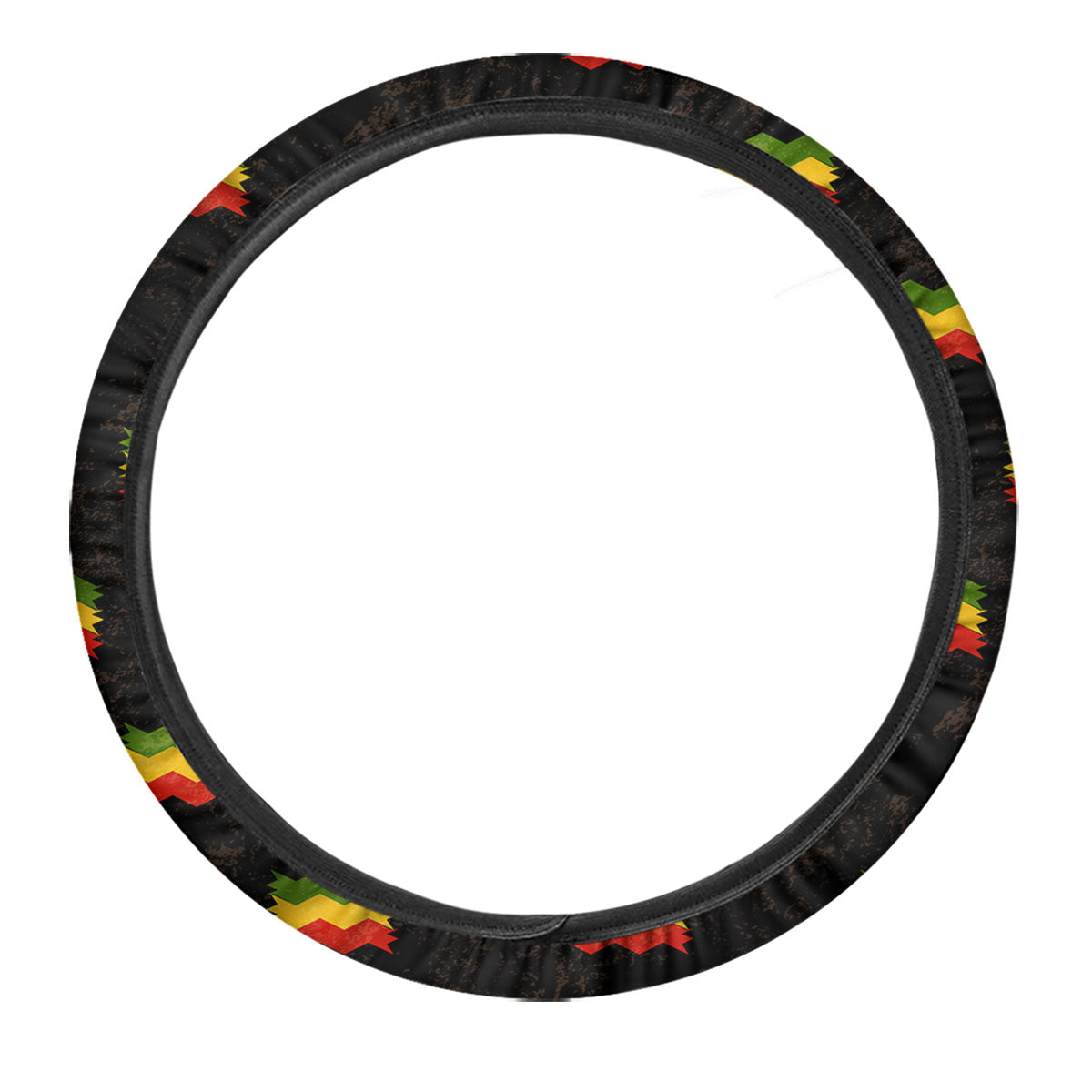 Flag Rasta Print Pattern Car Steering Wheel Cover-grizzshop