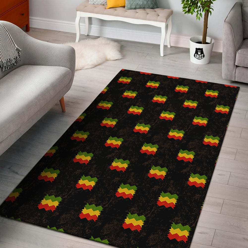 Flag Rasta Print Pattern Floor Mat-grizzshop