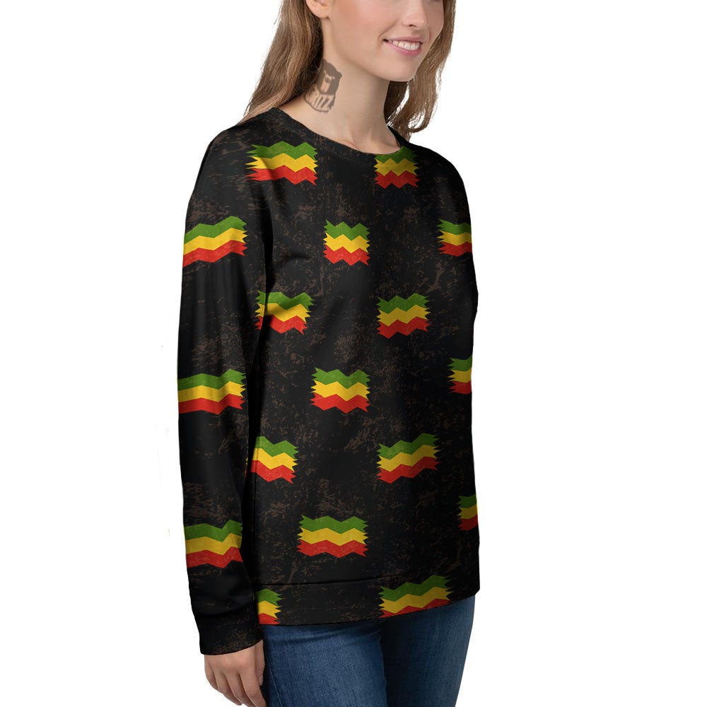 Flag Rasta Print Pattern Women's Sweatshirt-grizzshop