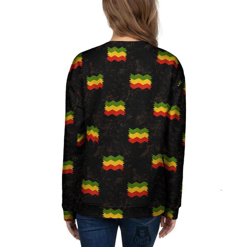 Flag Rasta Print Pattern Women's Sweatshirt-grizzshop