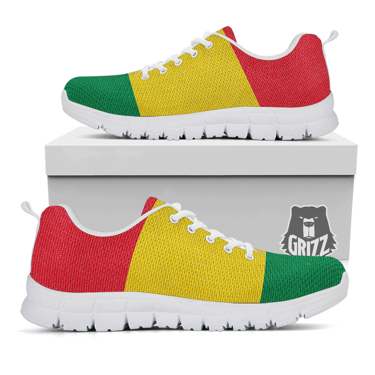Flag Rasta Print White Sneaker-grizzshop