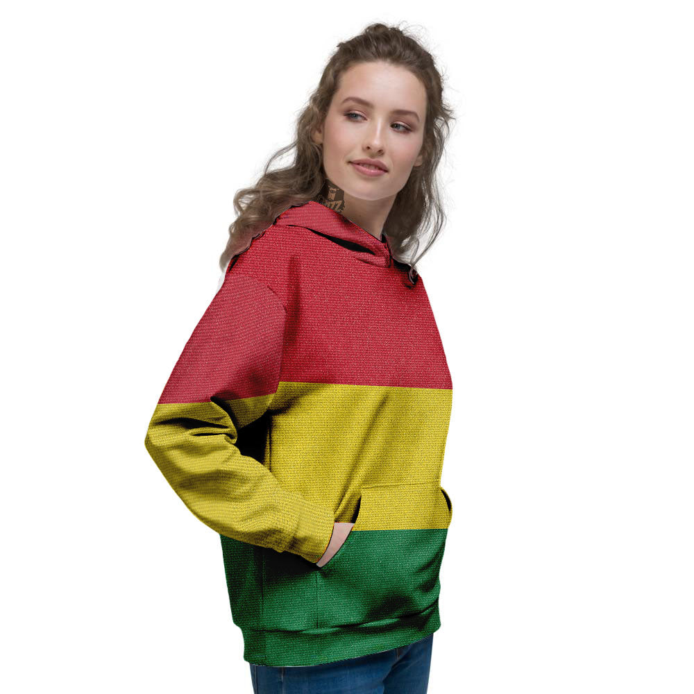Flag Rasta Print Women's Hoodie-grizzshop