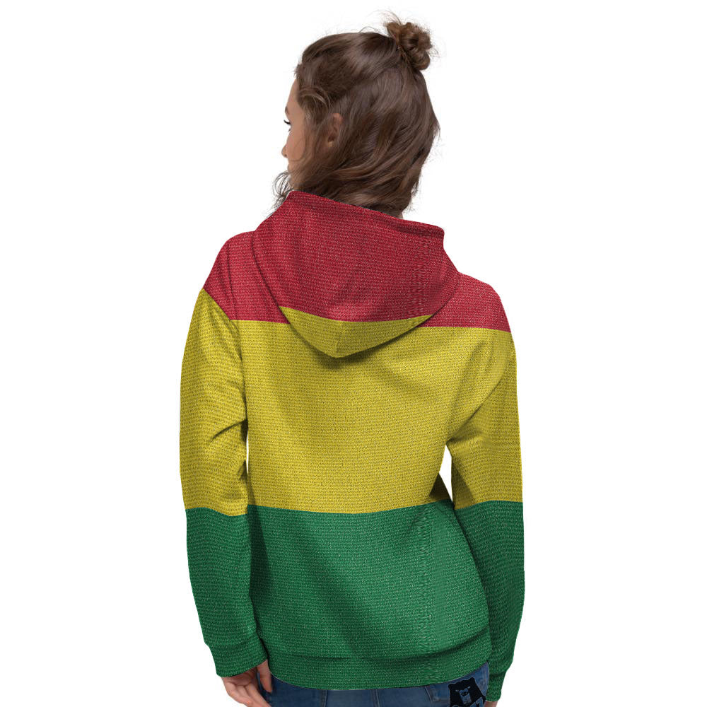 Flag Rasta Print Women's Hoodie-grizzshop