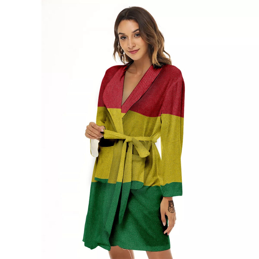 Flag Rasta Print Women's Robe-grizzshop