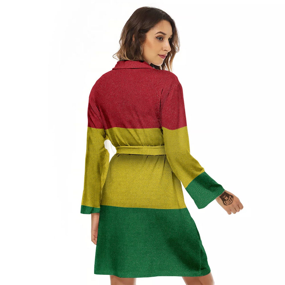 Flag Rasta Print Women's Robe-grizzshop
