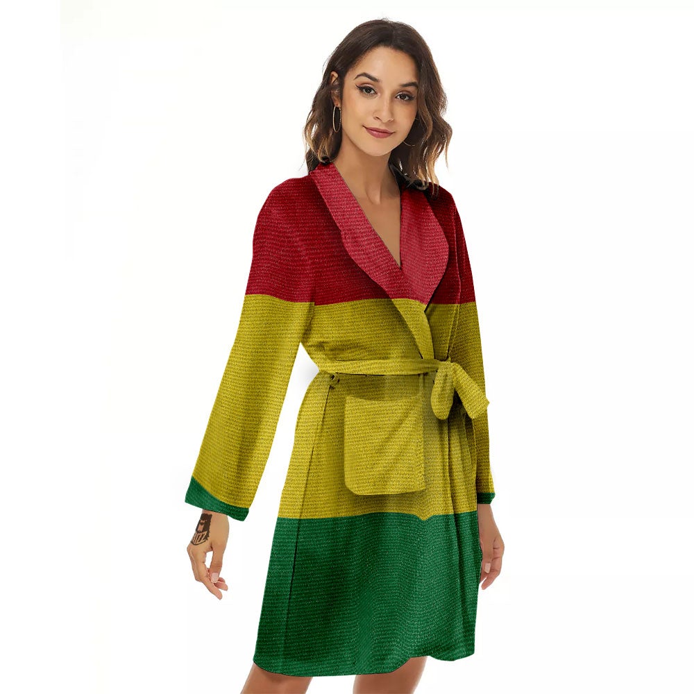 Flag Rasta Print Women's Robe-grizzshop