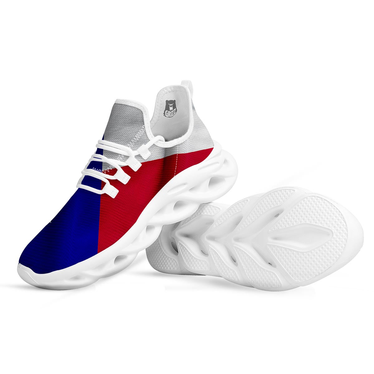 Flag Texas State Print White Running Shoes-grizzshop