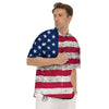 Flag USA Grunge Print Men's Short Sleeve Shirts-grizzshop