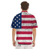 Flag USA Grunge Print Men's Short Sleeve Shirts-grizzshop