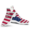 Flag USA Grunge Print White Walking Shoes-grizzshop