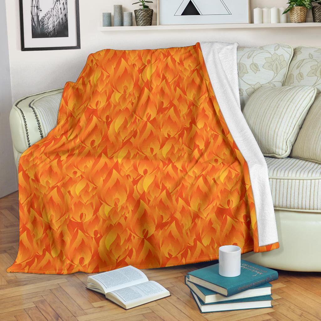 Flame Fire Pattern Print Blanket-grizzshop