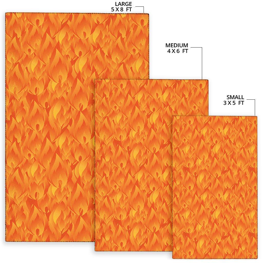 Flame Fire Pattern Print Floor Mat-grizzshop