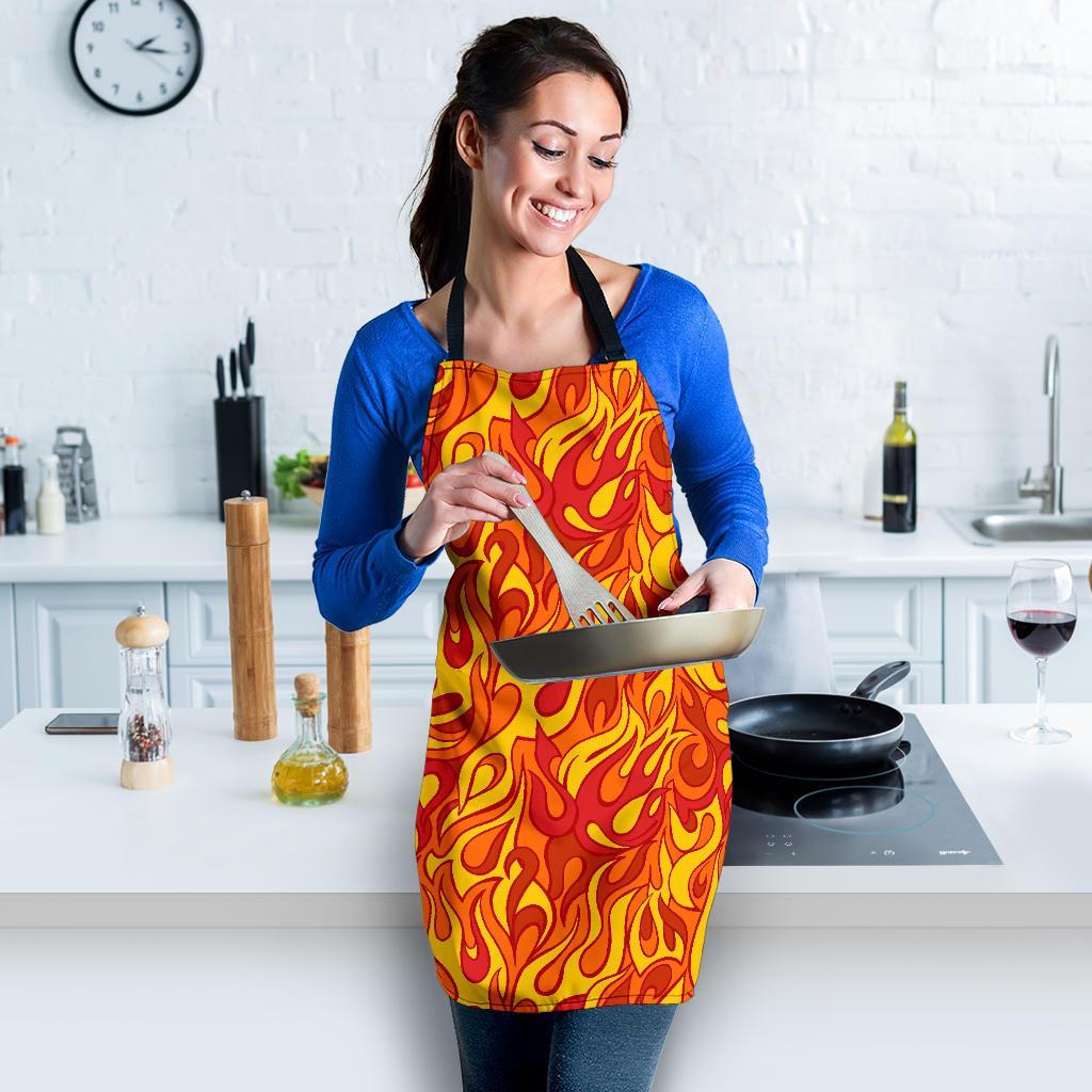 Flame Fire Print Pattern Women's Apron-grizzshop