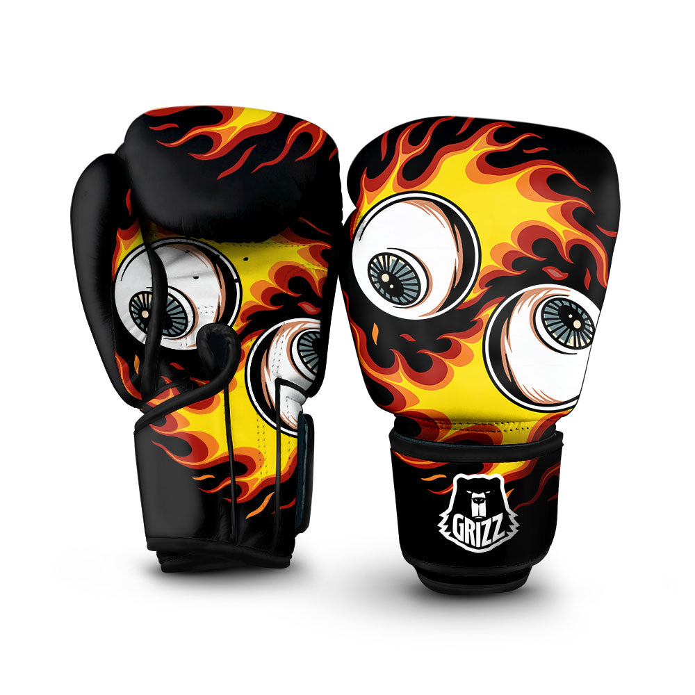 Flaming Eye Print Boxing Gloves-grizzshop