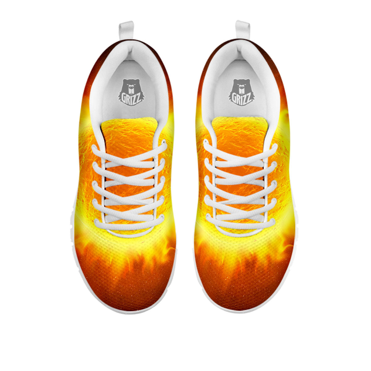 Flaming Sun Print White Sneaker-grizzshop