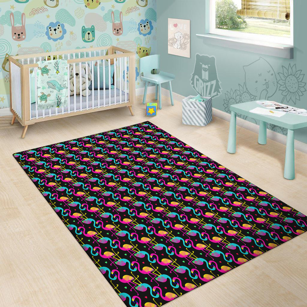 Flamingo Colorful Print Pattern Floor Mat-grizzshop