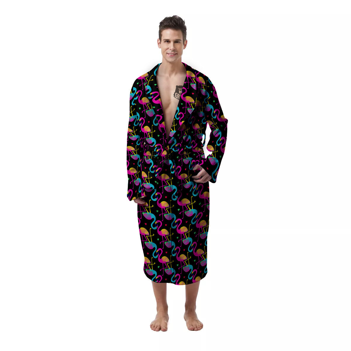 Blue Camo Print Men's Robe main image 1