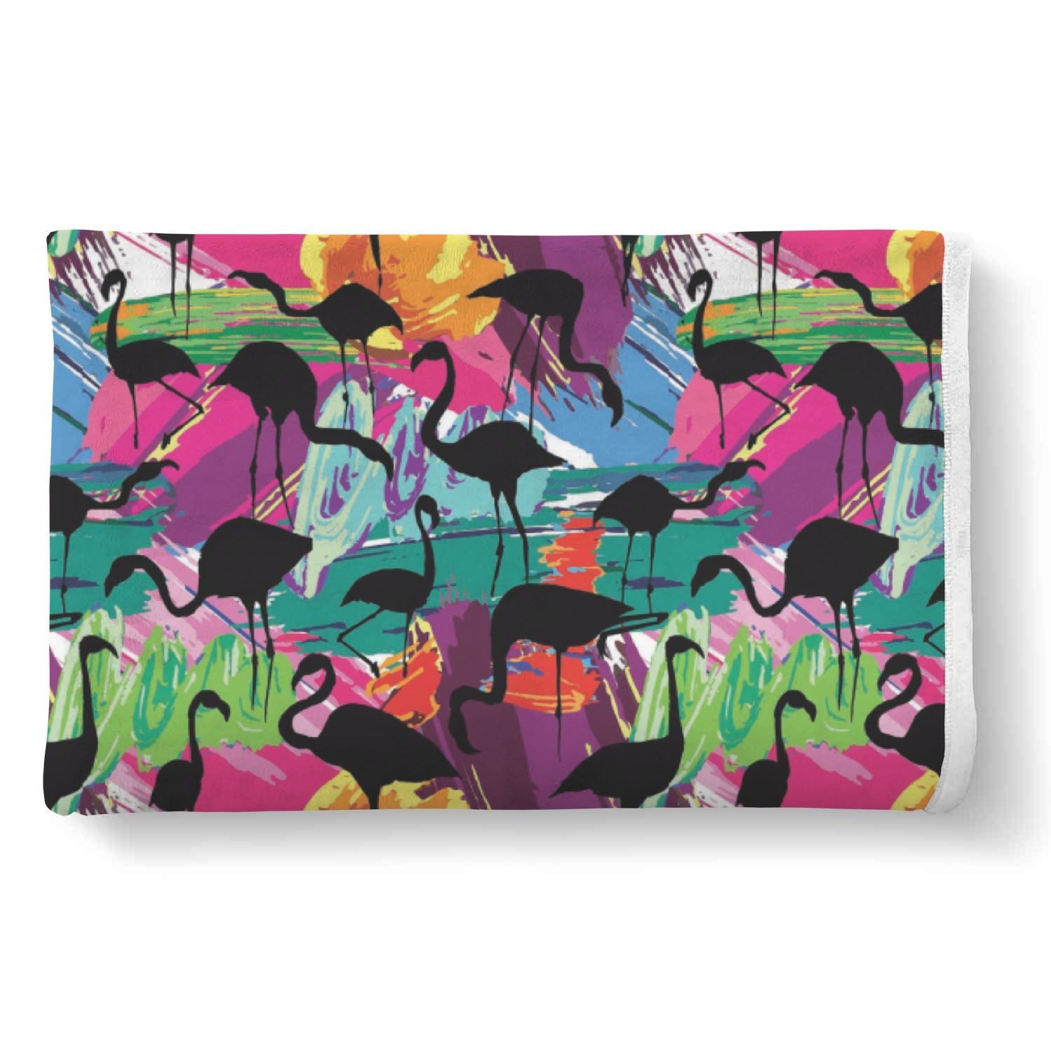 Flamingo Hawaiian Tropical Colorful Pattern Print Throw Blanket-grizzshop